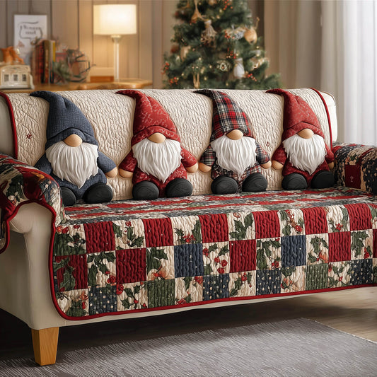 Festive Gnome Quilted Sofa Cover GFTONT4719