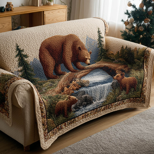 Bear Family Quilted Sofa Cover GFTONT4724