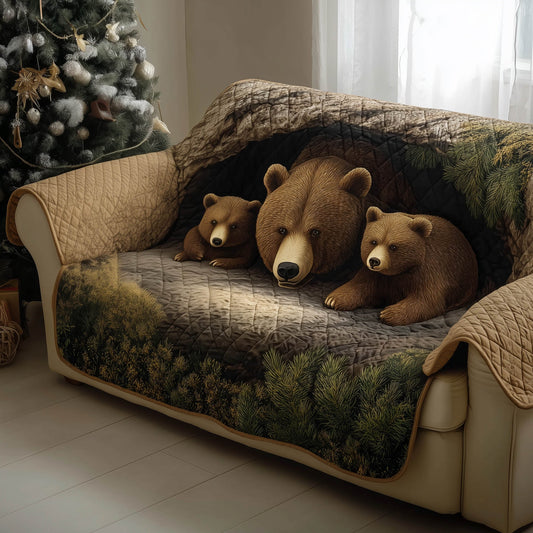 Bear Family Quilted Sofa Cover GFTONT4725
