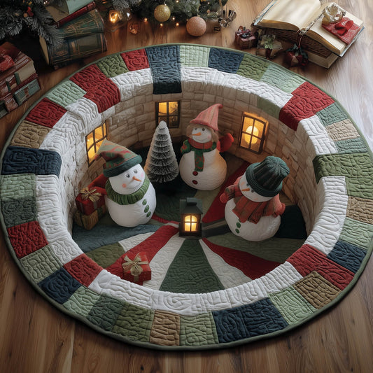 Snowman Home Quilted Round Mat GFTONT4731