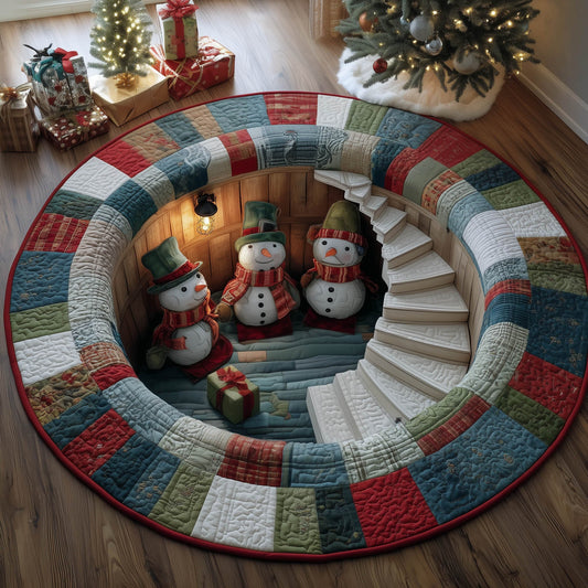 Snowman Home Quilted Round Mat GFTONT4732