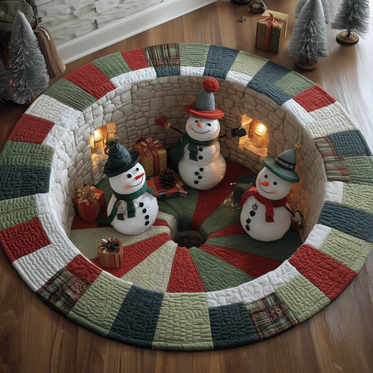 Snowman Home Quilted Round Mat GFTONT4734