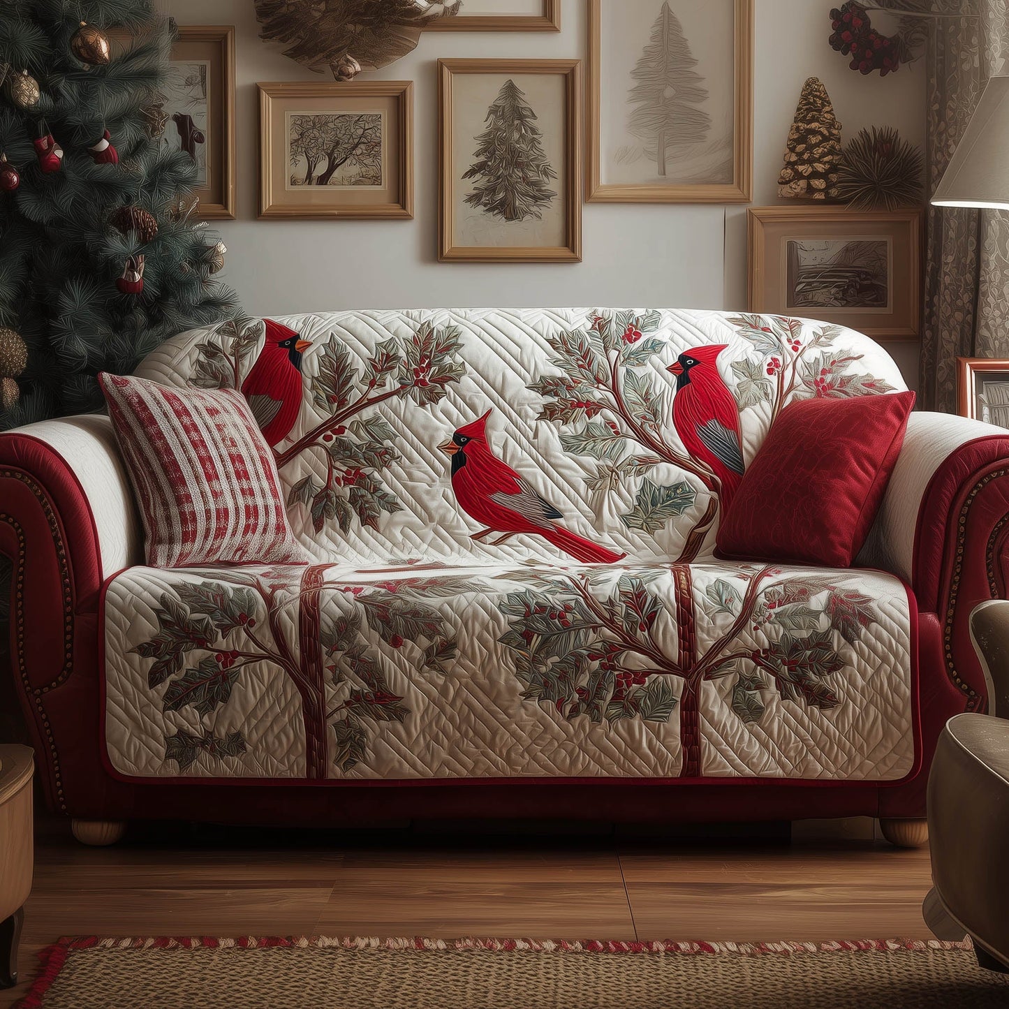 Cardinals Quilted Sofa Cover GFTONT4755