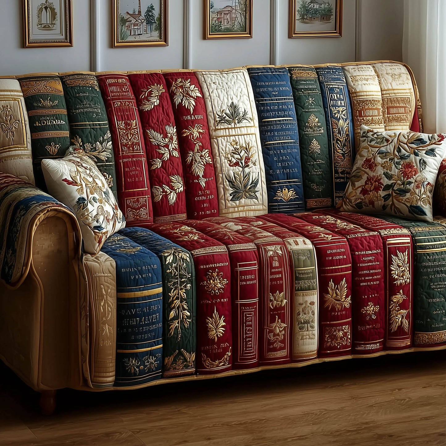 Rustic Book Quilted Sofa Cover GFTONT4768