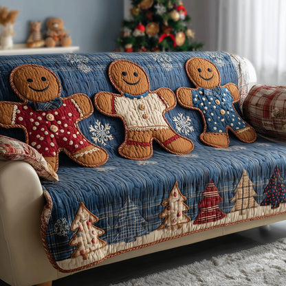 Festive Gingerbread Quilted Sofa Cover GFTONT4795