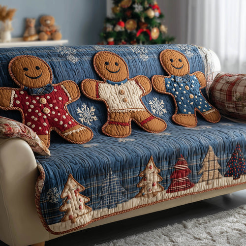 Festive Gingerbread Quilted Sofa Cover GFTONT4795