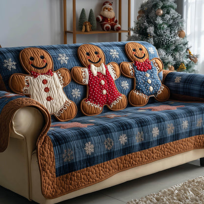Festive Gingerbread Quilted Sofa Cover GFTONT4796