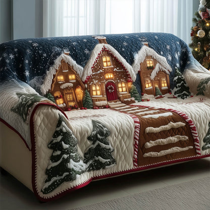 Gingerbread Village Quilted Sofa Cover GFTONT4798