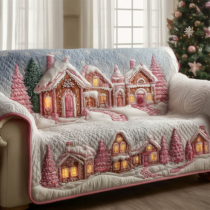 Gingerbread Village Quilted Sofa Cover GFTONT4799
