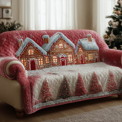 Gingerbread Village Quilted Sofa Cover GFTONT4800