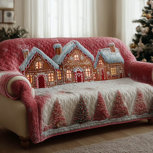 Gingerbread Village Quilted Sofa Cover GFTONT4800