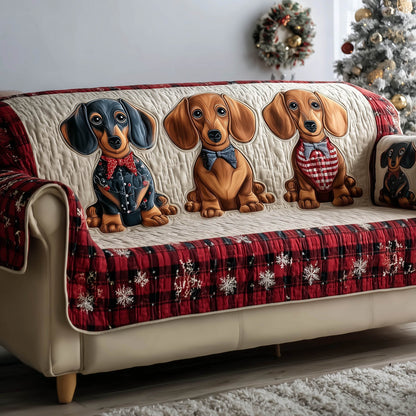 Festive Dachshund Quilted Sofa Cover GFTONT4802