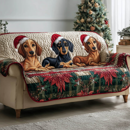 Festive Dachshund Quilted Sofa Cover GFTONT4804
