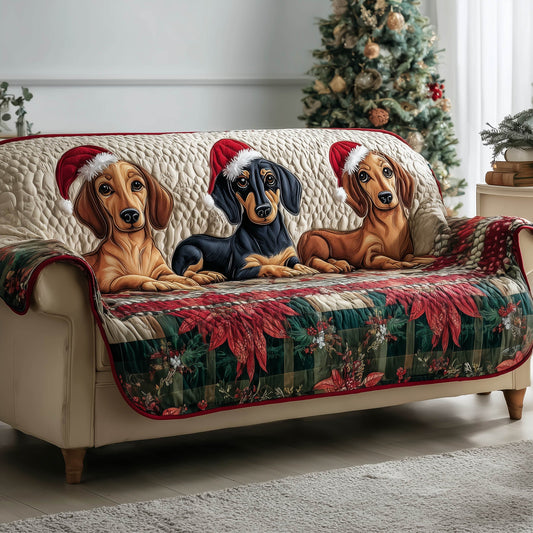 Festive Dachshund Quilted Sofa Cover GFTONT4804
