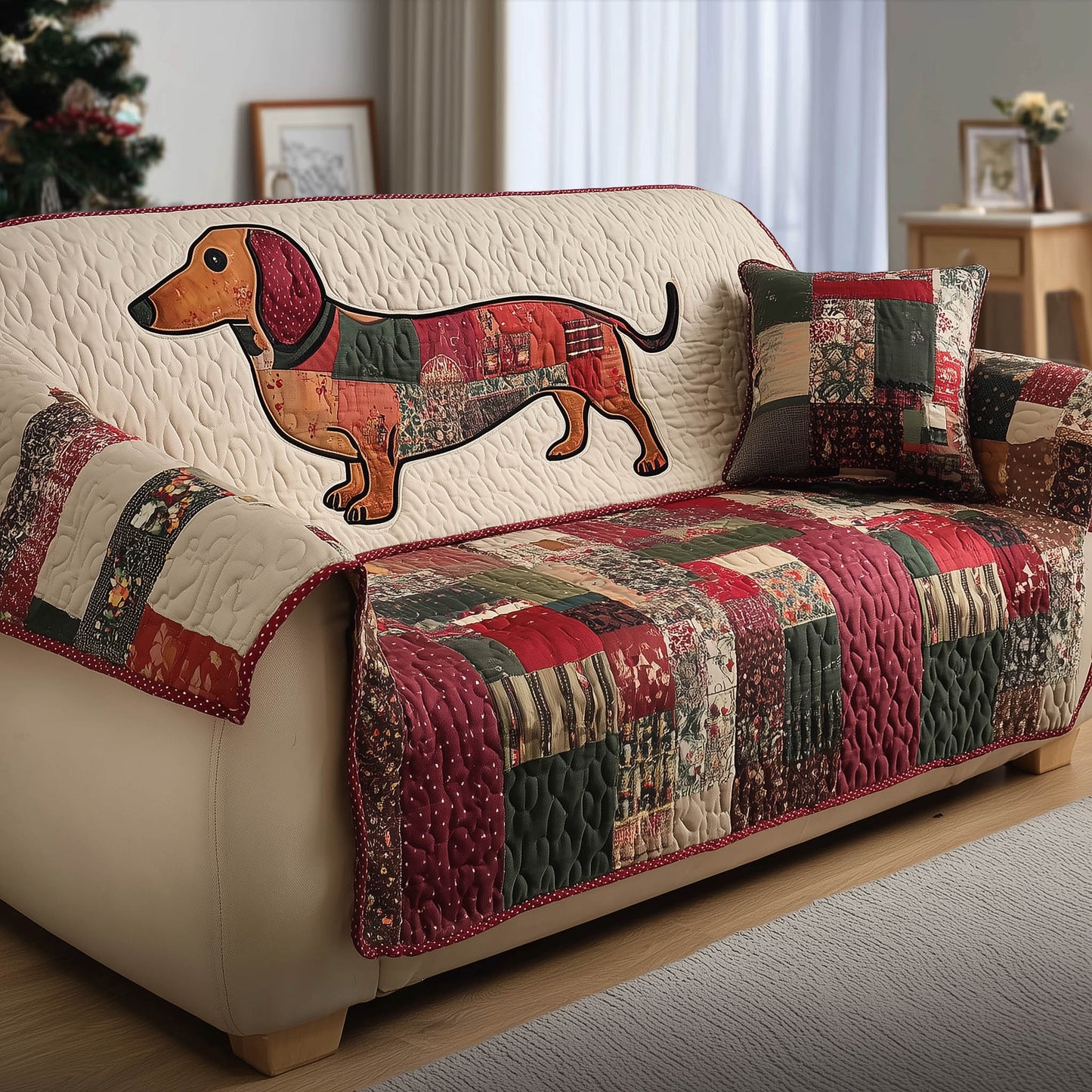 Dachshund Quilted Sofa Cover GFTONT4805