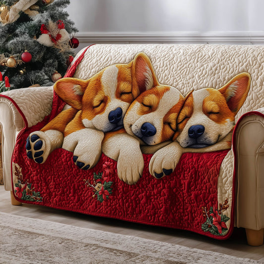 Adorable Corgi Quilted Sofa Cover GFTONT4817