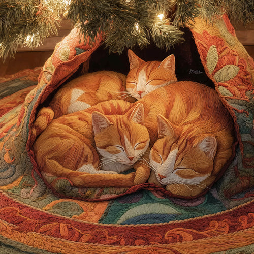 Adorable Cat Quilted Tree Skirt GFTONT4819