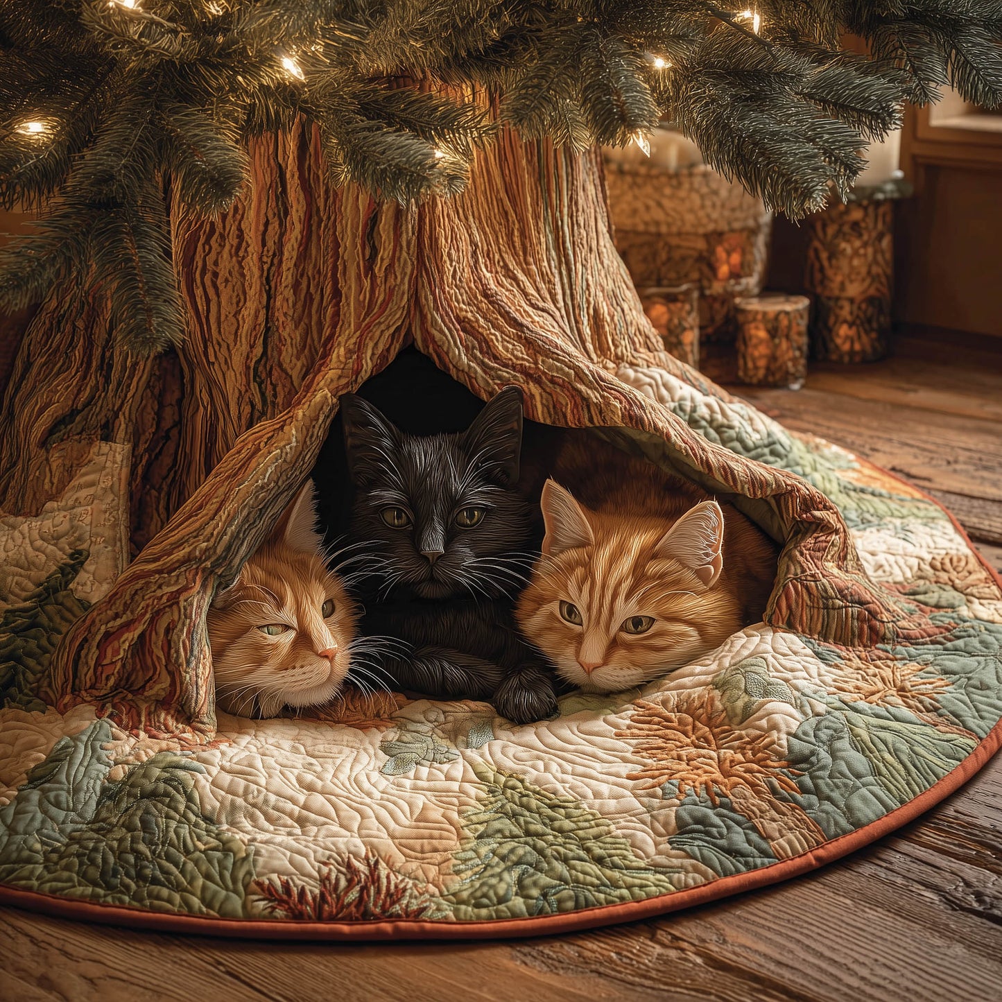 Cat Quilted Tree Skirt GFTONT4822