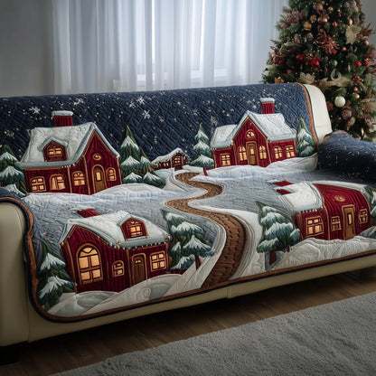 Christmas Village Quilted Sofa Cover GFTONT4826