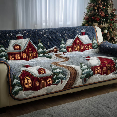 Christmas Village Quilted Sofa Cover GFTONT4826