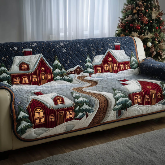 Christmas Village Quilted Sofa Cover GFTONT4826