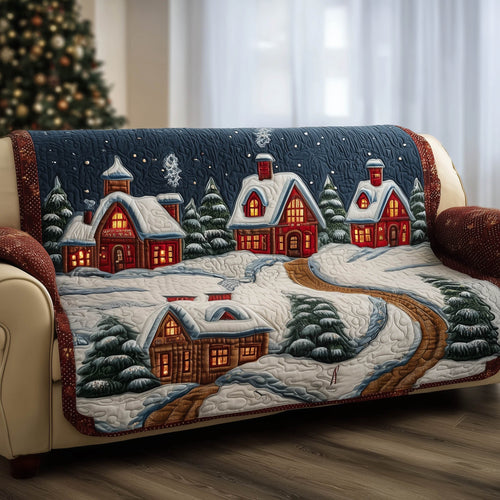 Christmas Village Quilted Sofa Cover GFTONT4827