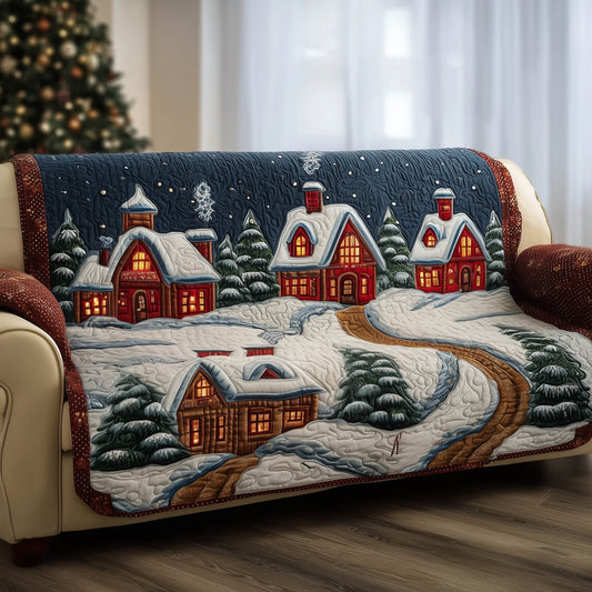 Christmas Village Quilted Sofa Cover GFTONT4827