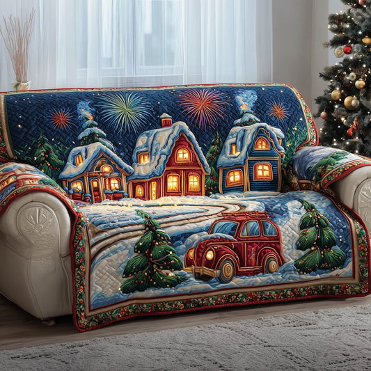 Festive Village Quilted Sofa Cover GFTONT4828
