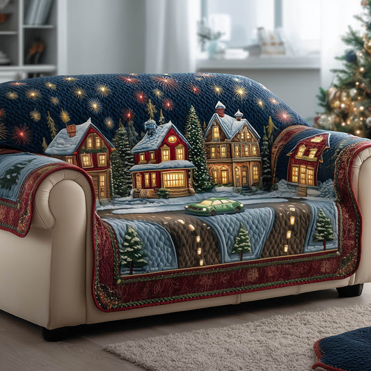 Festive Village Quilted Sofa Cover GFTONT4829