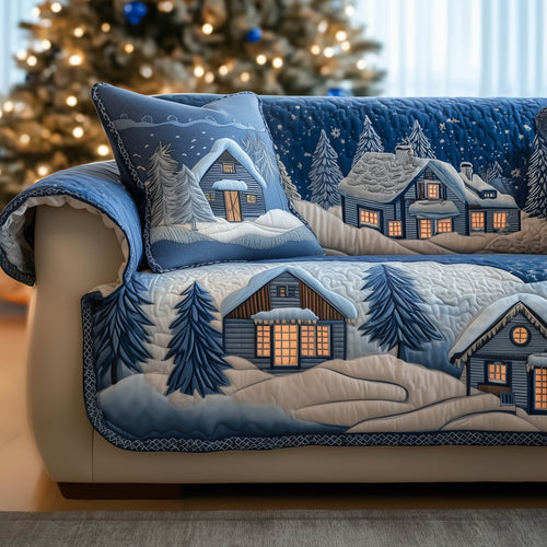 Winter Town Quilted Sofa Cover GFTONT4830