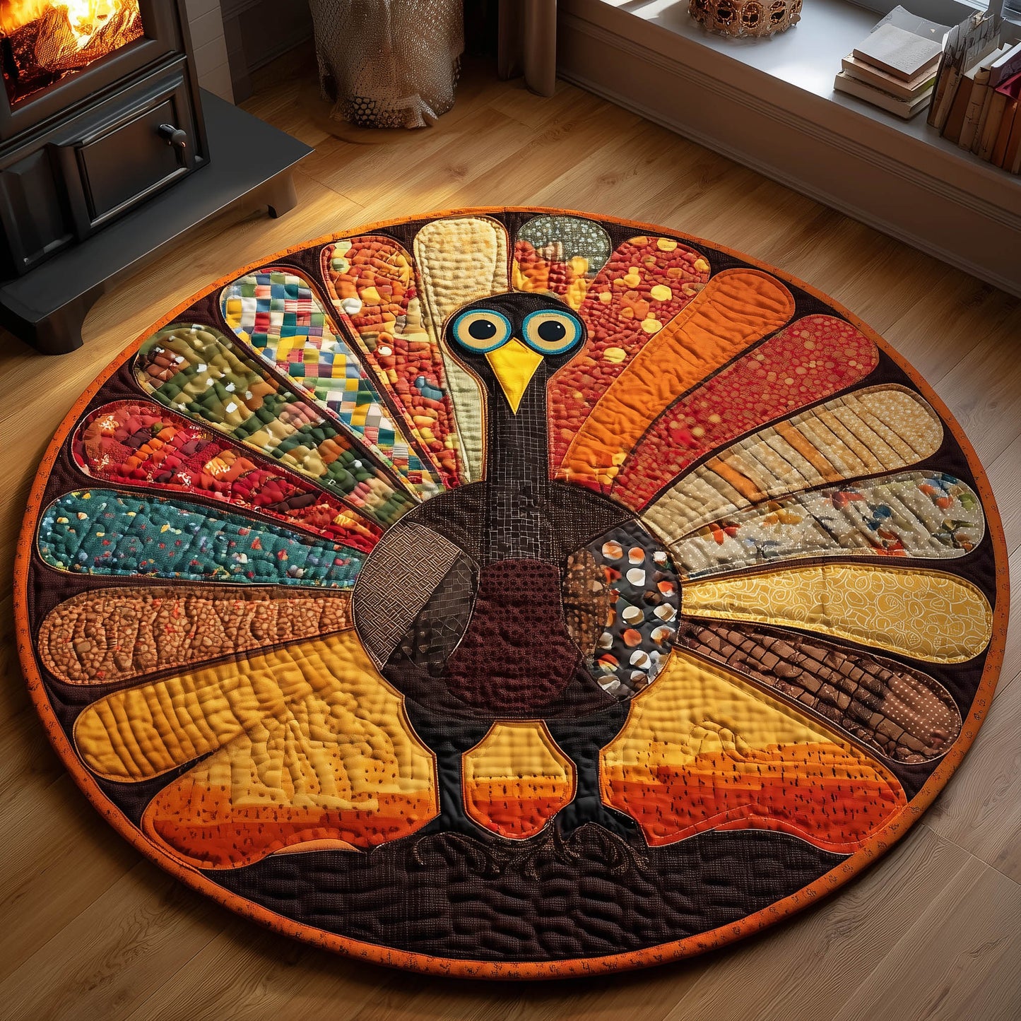 Rustic Turkey Quilted Round Mat GFTONT4838