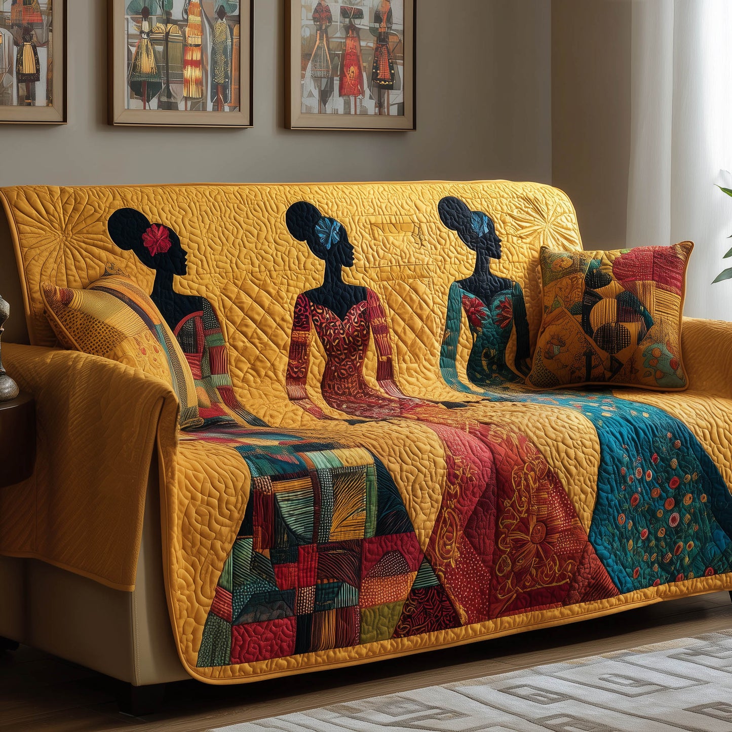 Melanin Quilted Sofa Cover GFTONT4848