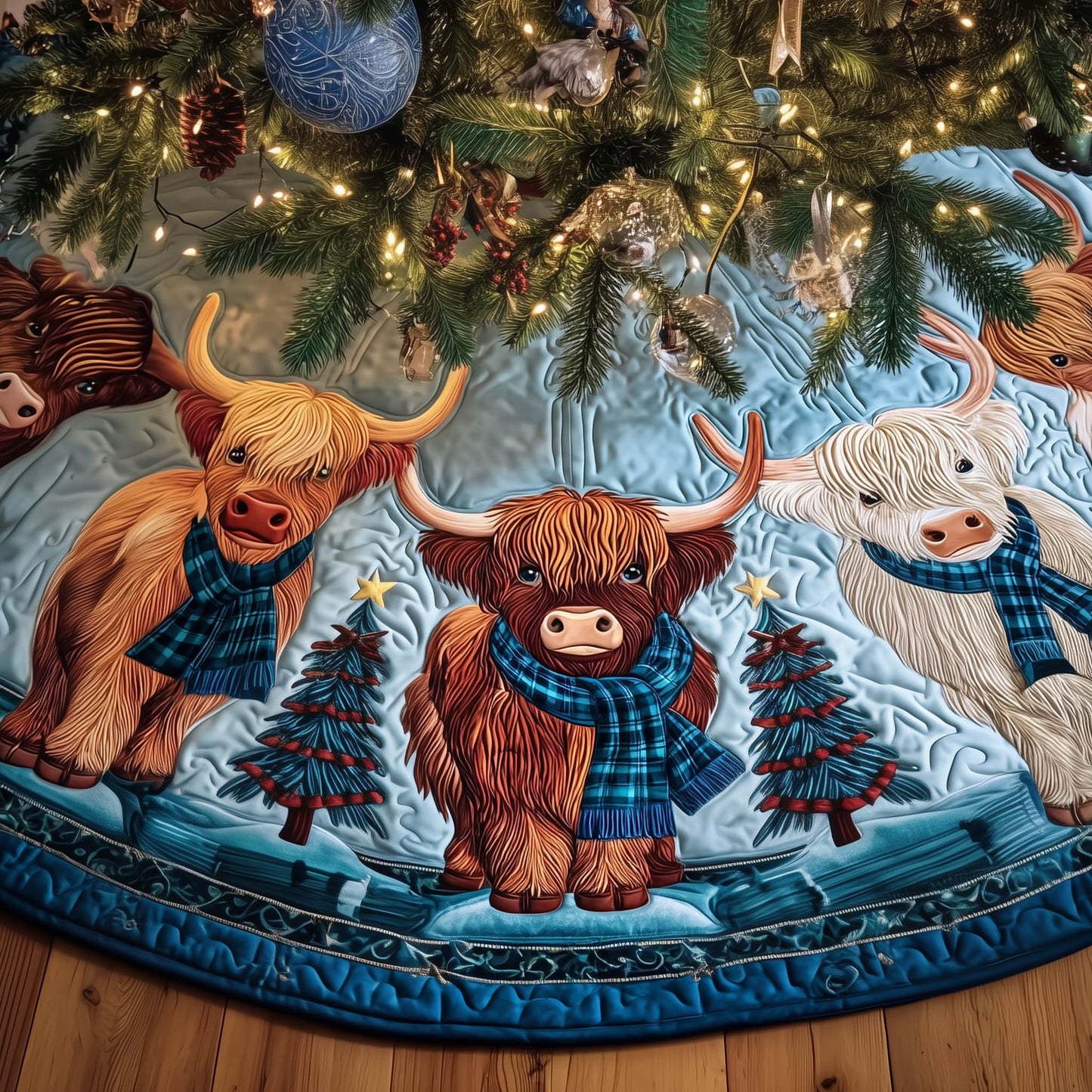 Highland Cow Quilted Tree Skirt GFTONT4862