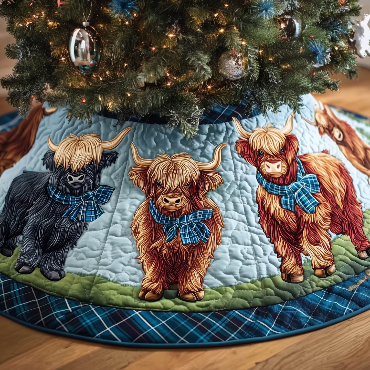 Highland Cow Quilted Tree Skirt GFTONT4863