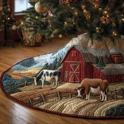 Peaceful Barn Quilted Tree Skirt GFTONT4866