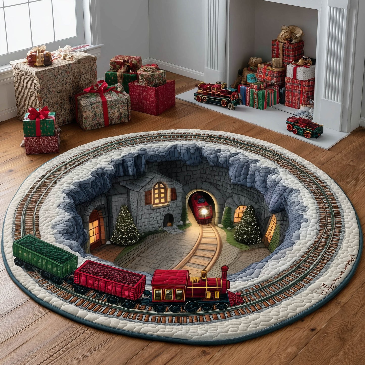 Yuletide Station Quilted Round Mat GFTONT4880