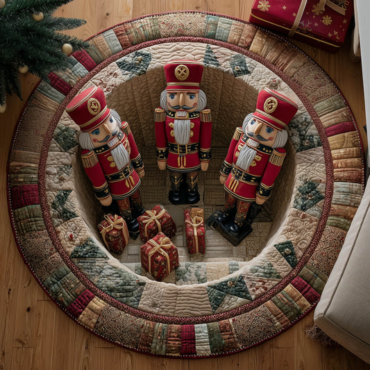 Festive Nutcrackers Quilted Round Mat GFTONT4899