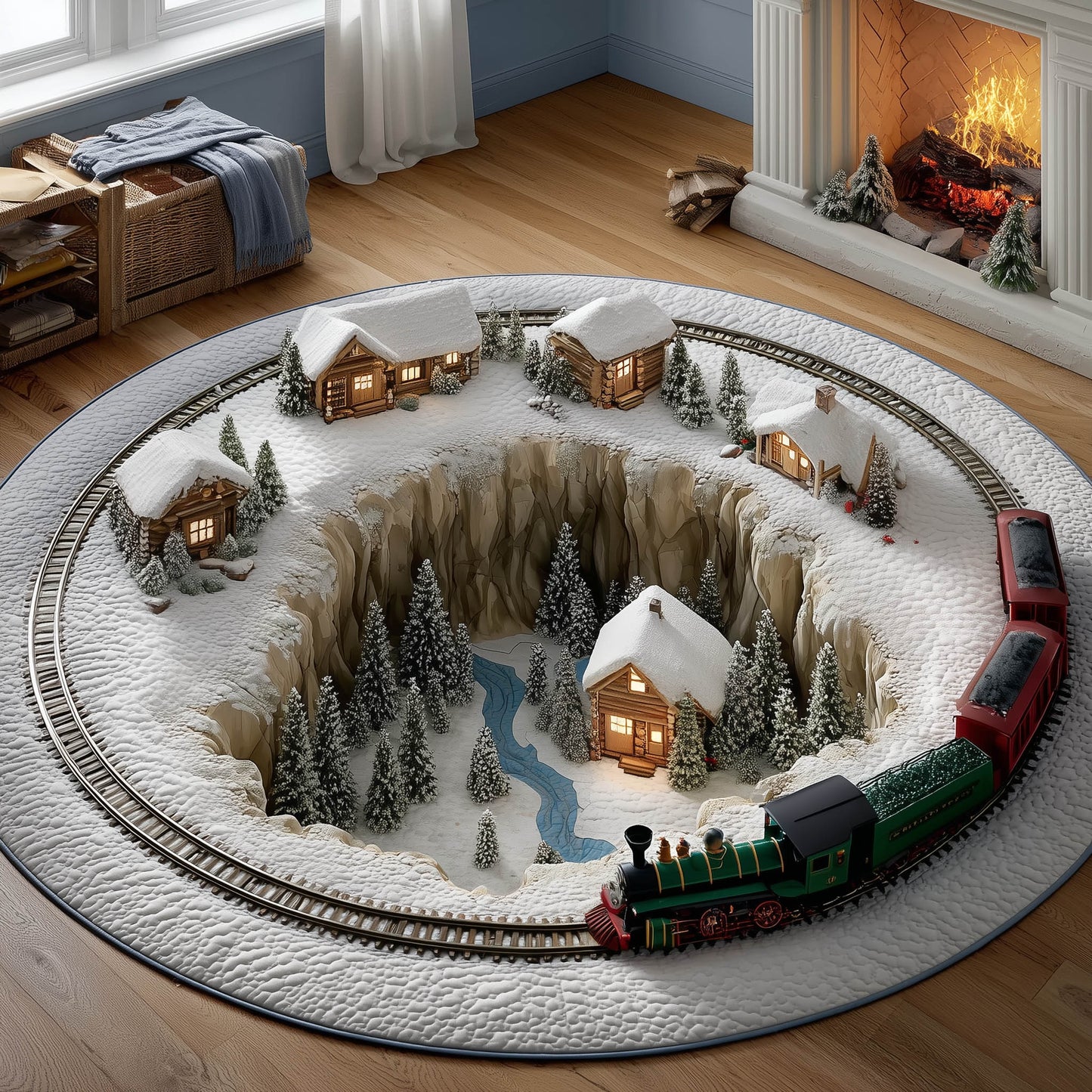 Village Station Quilted Round Mat GFTONT4914