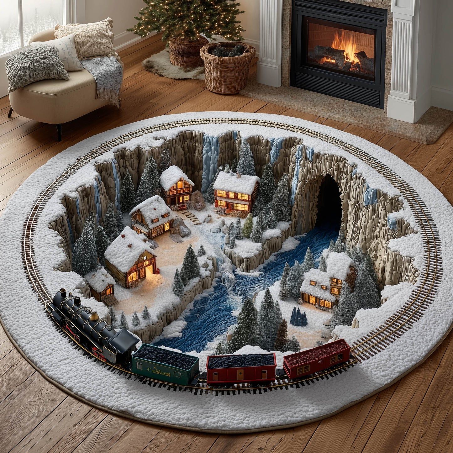 Village Trip Quilted Round Mat GFTONT4916