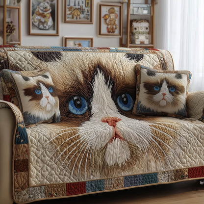 Swirly Cat Quilted Sofa Cover GFTONT4934