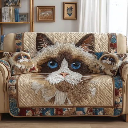 Swirly Cat Quilted Sofa Cover GFTONT4935