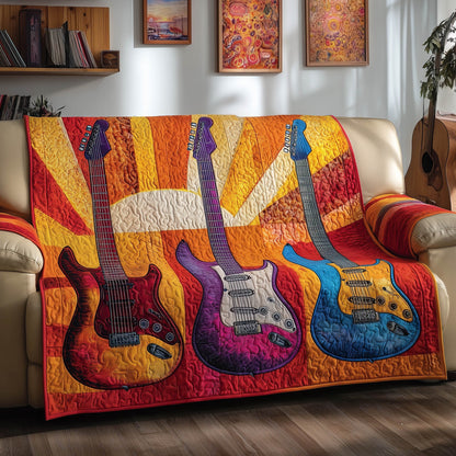 Retro Guitar Quilted Sofa Cover GFTONT4936