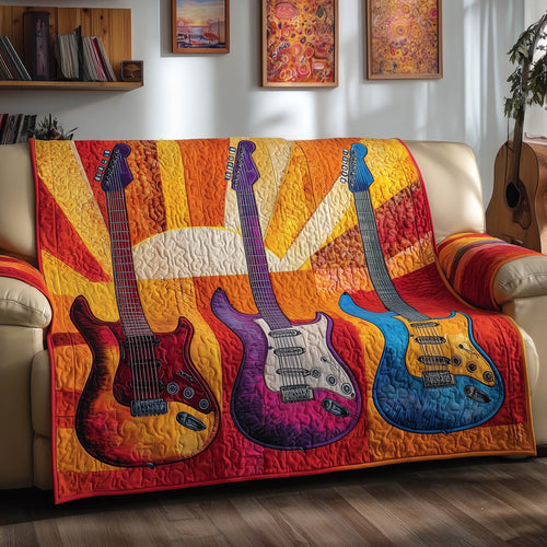 Retro Guitar Quilted Sofa Cover GFTONT4936