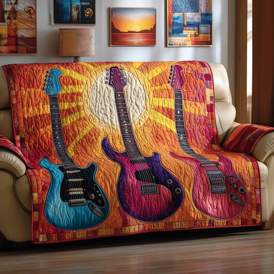 Retro Guitar Quilted Sofa Cover GFTONT4937