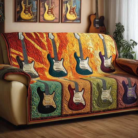 Retro Guitar Quilted Sofa Cover GFTONT4938