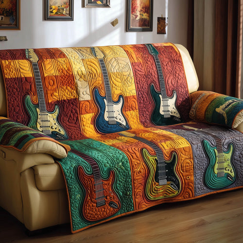 Retro Guitar Quilted Sofa Cover GFTONT4939