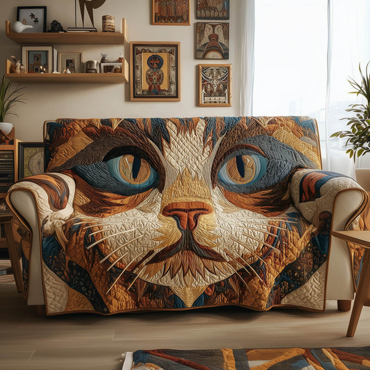 Rustic Catitude Quilted Sofa Cover GFTONT4965