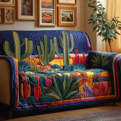 Cactus Garden Quilted Sofa Cover GFTONT4975