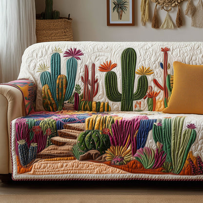 Cactus Garden Quilted Sofa Cover GFTONT4976