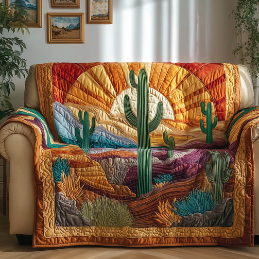 Cactus Bloom Quilted Sofa Cover GFTONT4977